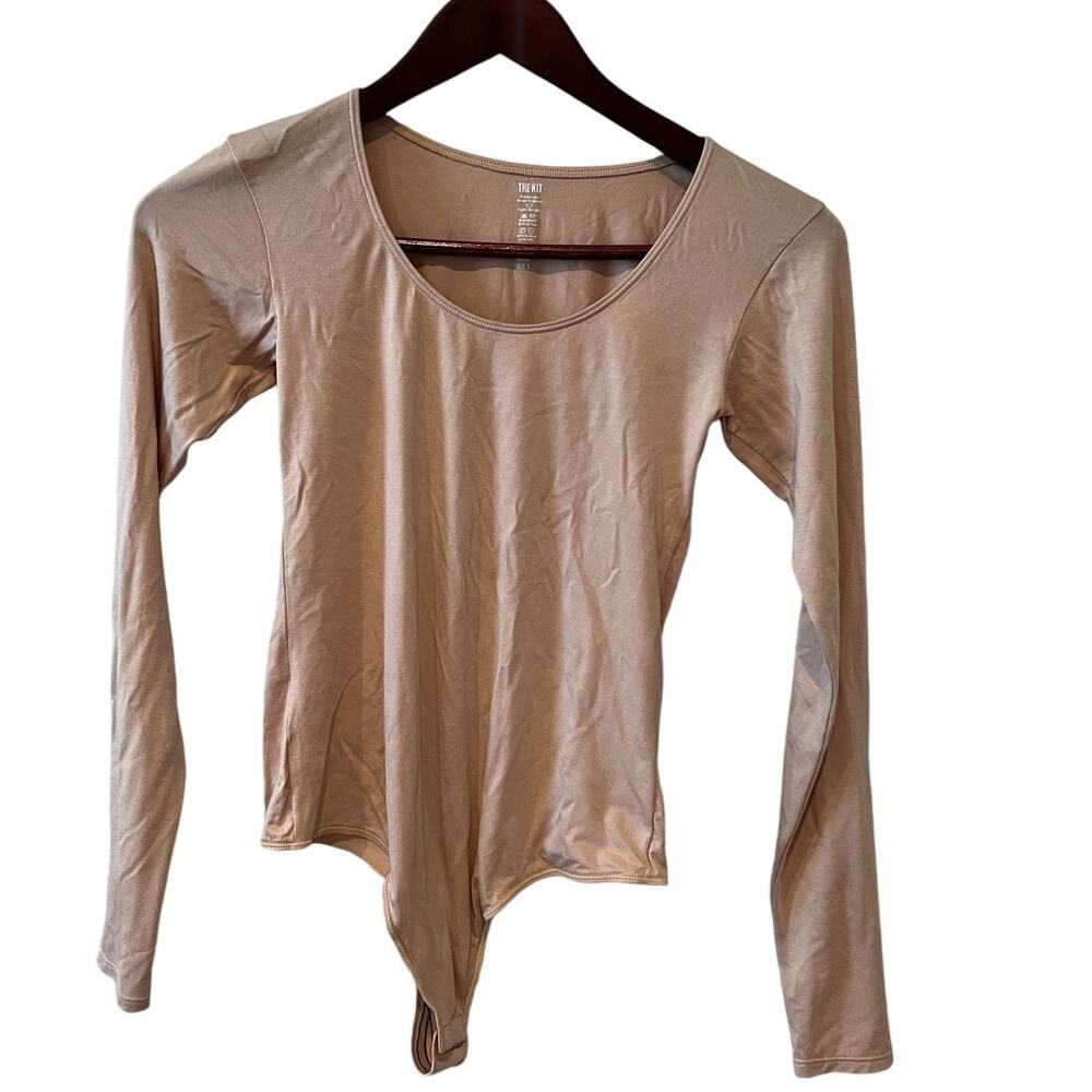The Kit Undergarments Long Sleeve Bodysuit Beige